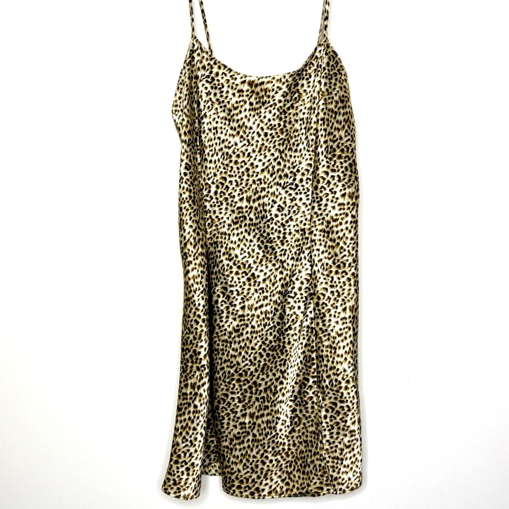 Victoria's Secret Leopard satin Slip Dress size small y2k romantic